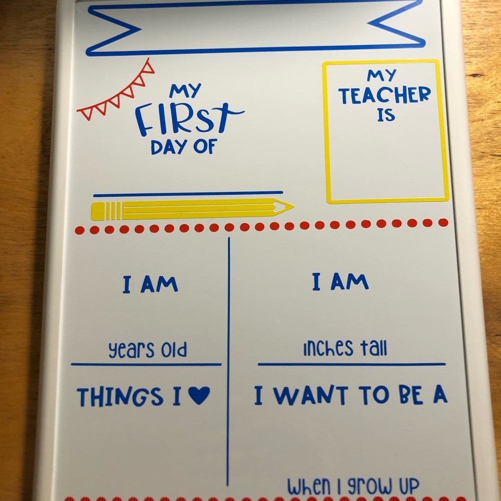 Back to school white board